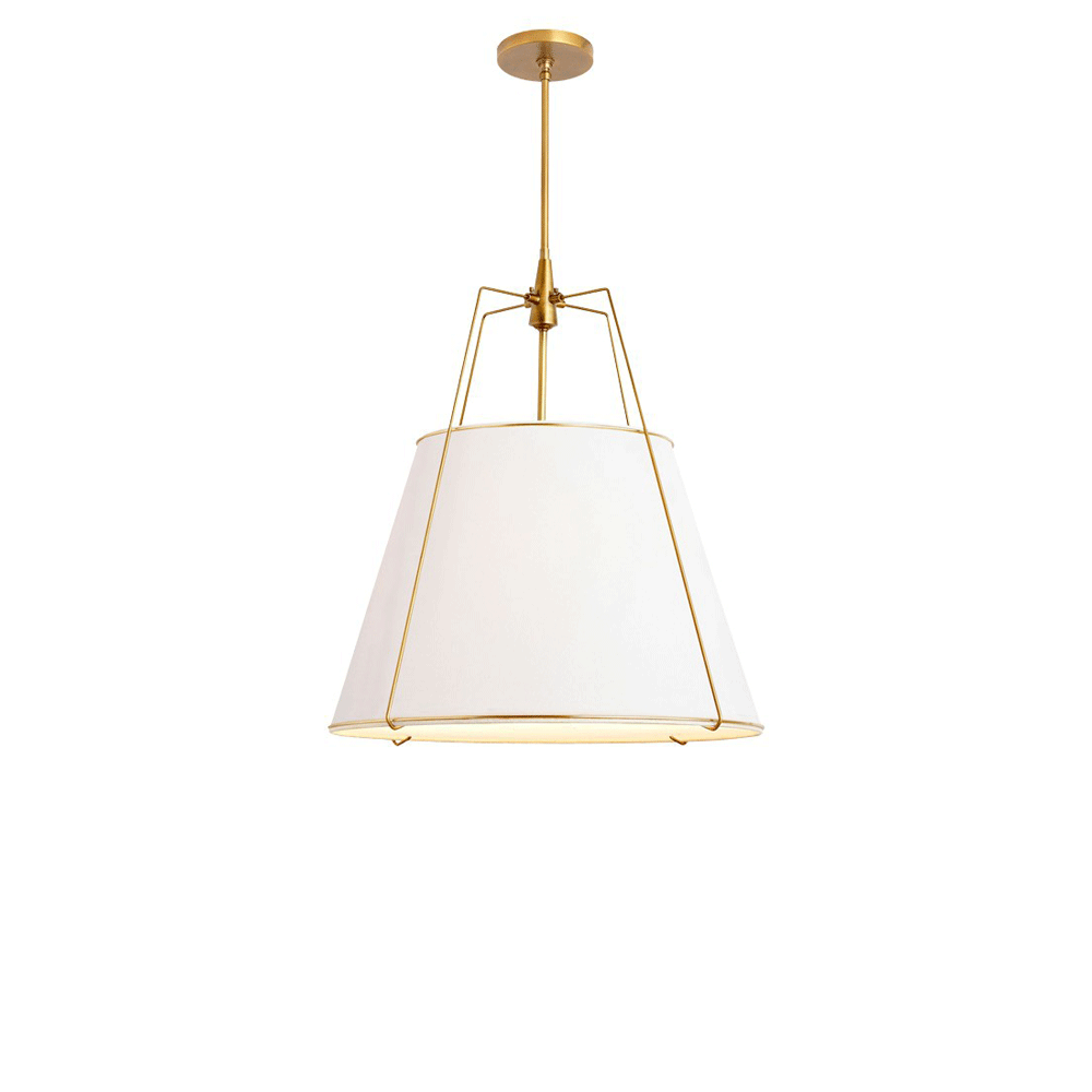 Audara Suspension Blanche en Tissu Fait Main Simple Eclairage Suspendu Culot E26 Diamètre 40cm Lustre Salon Chambre Bureau Couloir Hall d'Ascenseur Loft Gîte Salle à Manger Luminaire