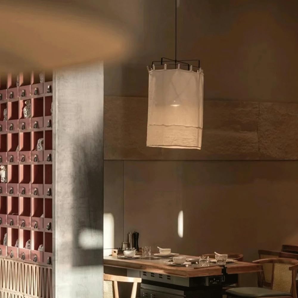 Audara Suspension simple en tissu de style européen faite à la main, lampe suspendue haut de gamme pour chambre à coucher, café, bar, restaurant, lustres, villa, fleuriste, vitrine, comptoir, luminaire décoratif (support de lampe E26)
