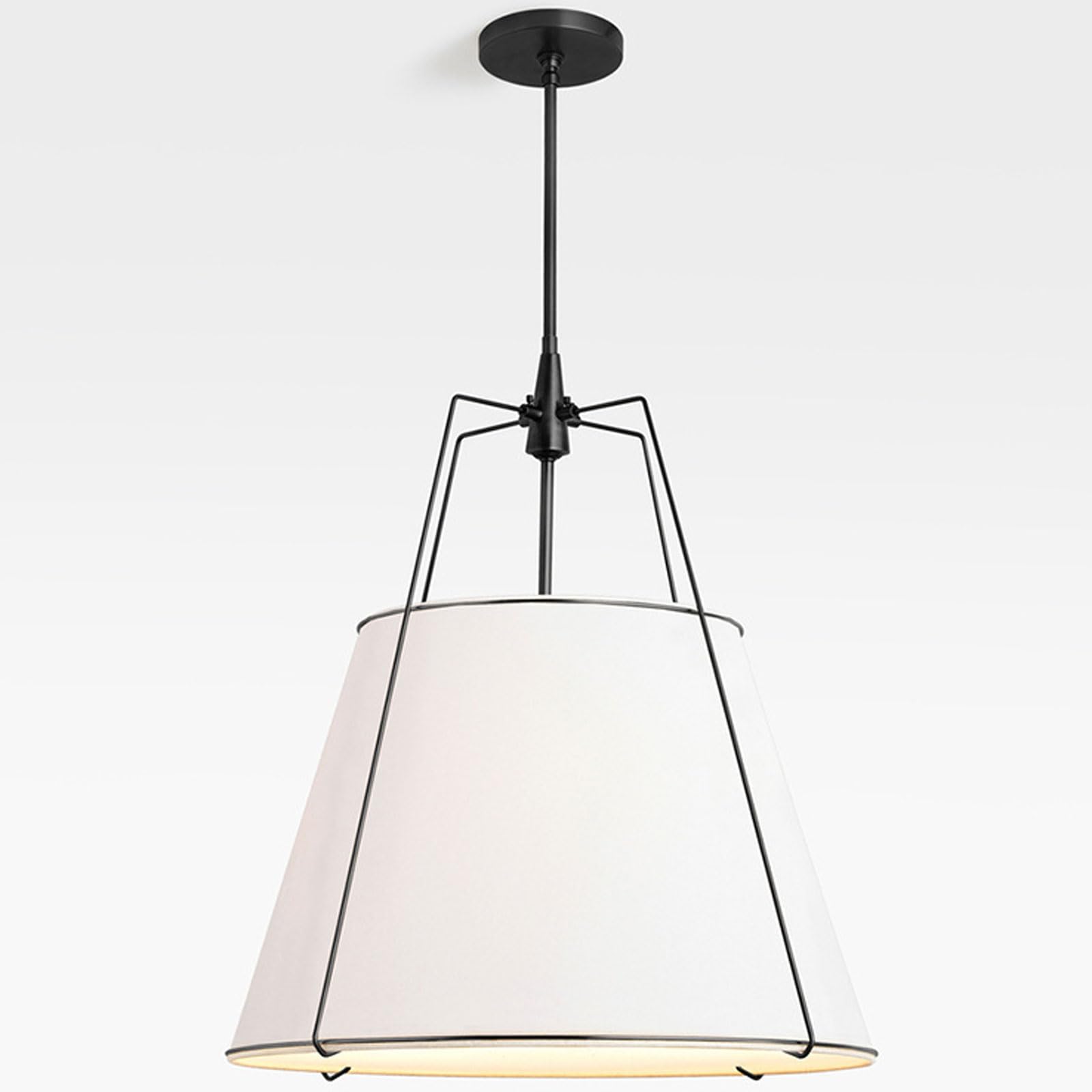 Audara Suspension Blanche en Tissu Fait Main Simple Eclairage Suspendu Culot E26 Diamètre 40cm Lustre Salon Chambre Bureau Couloir Hall d'Ascenseur Loft Gîte Salle à Manger Luminaire