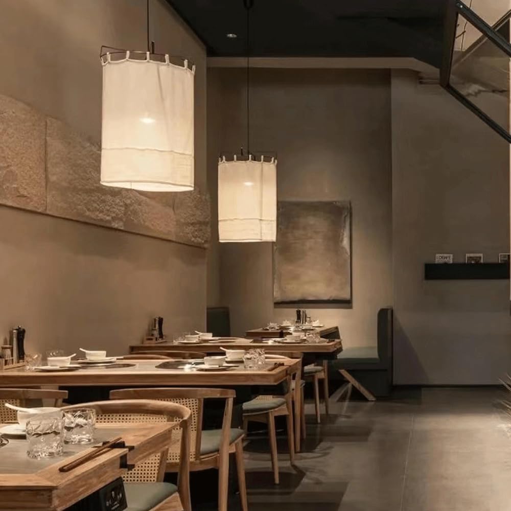 Audara Suspension simple en tissu de style européen faite à la main, lampe suspendue haut de gamme pour chambre à coucher, café, bar, restaurant, lustres, villa, fleuriste, vitrine, comptoir, luminaire décoratif (support de lampe E26)